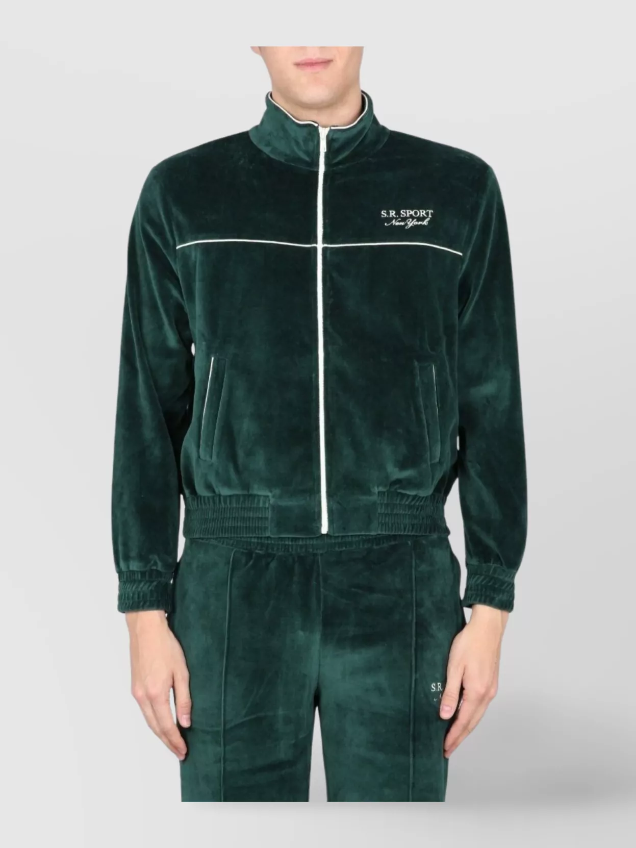 Sporty & Rich Zip Sweatshirt With Elastic Cuffs And Waistband