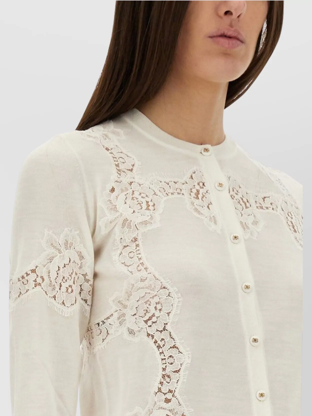 DOLCE & GABBANA CASHMERE SILK LACE CARDIGAN 