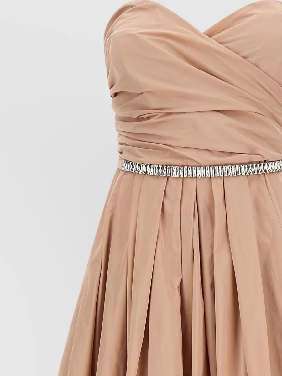 Pinko Polyester Off-Shoulder Sleeveless Draped Asymmetric Maxi Dress