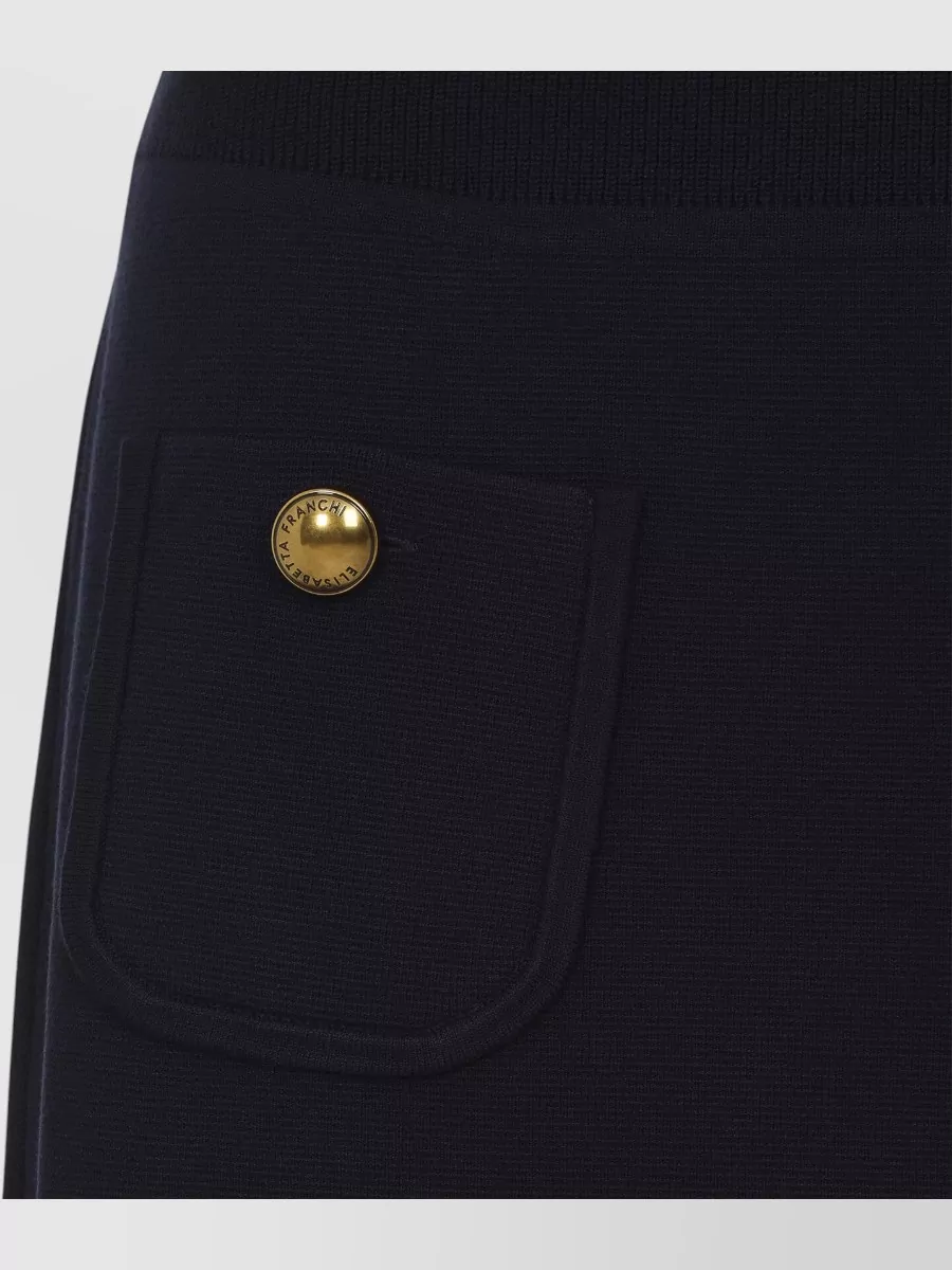 Elisabetta Franchi Ribbed Knit Short-Sleeve Dress