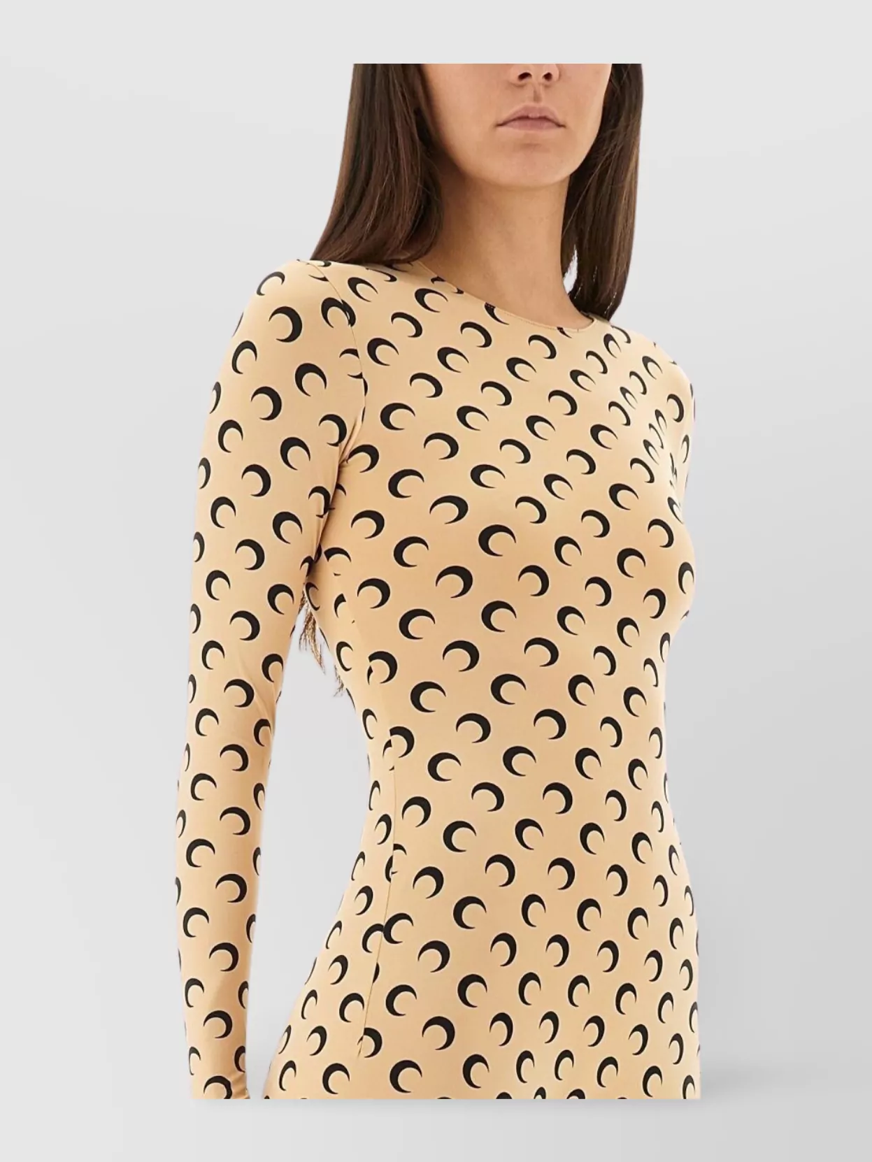 Marine Serre Celestial Print Long Sleeve Dress