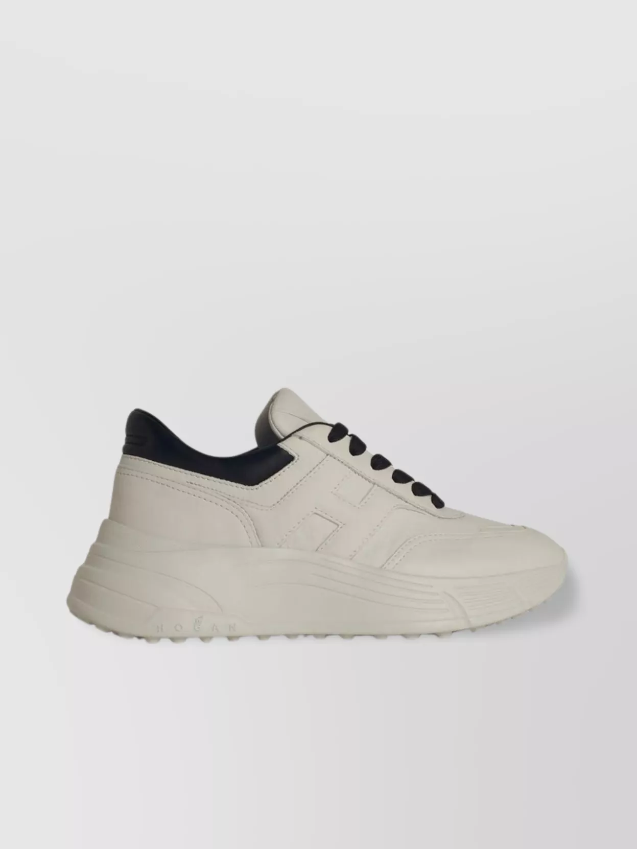 Shop Hogan Leather Sneakers With Contrasting Heel Tab