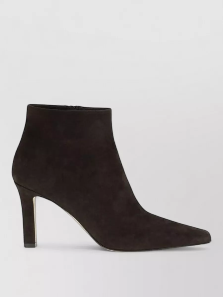 The Row Lamb Leather Ankle Boots