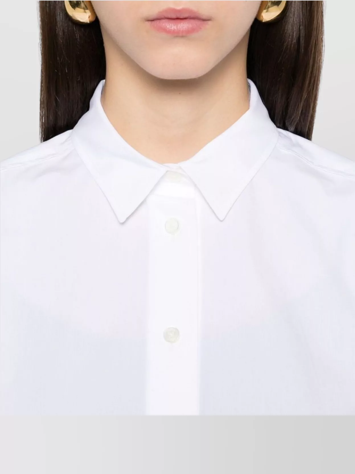 Totême Cotton Shirt With Buttoned Cuffs And Curved Hem
