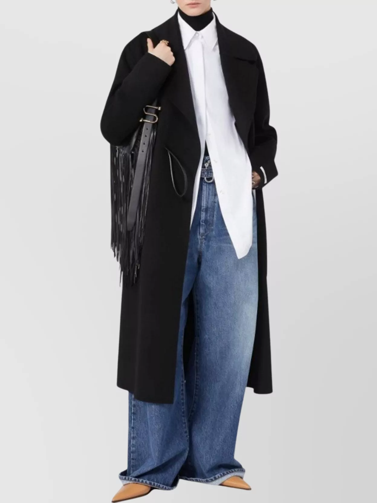 Sportmax Double-Faced Wool Wrap Long Coat