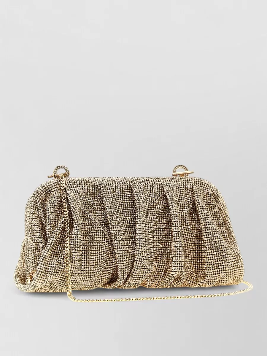 Benedetta Bruzziches crystal-embellished draped clutch bag