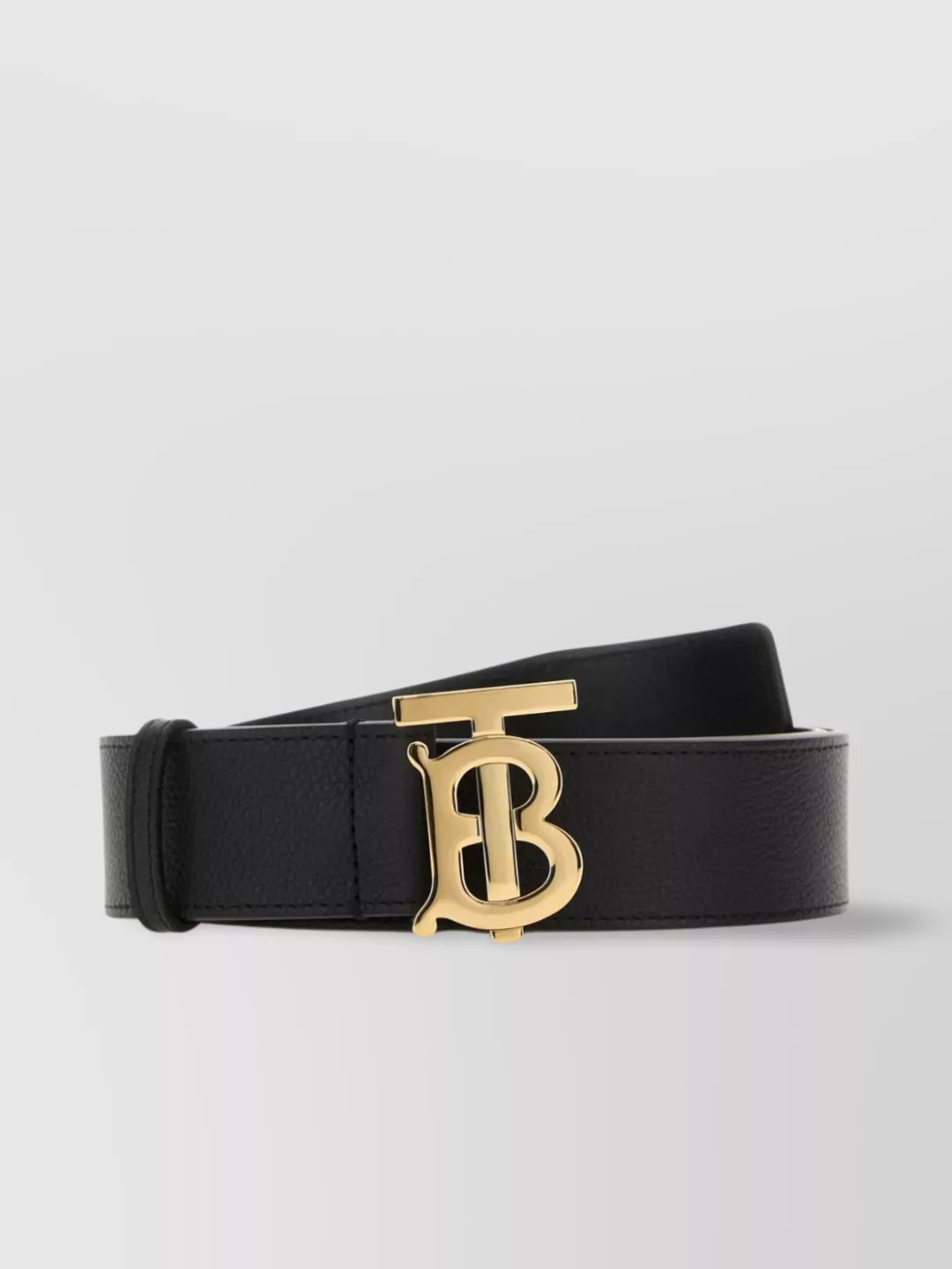 Shop Burberry Smooth Texture Leather Belt For Men