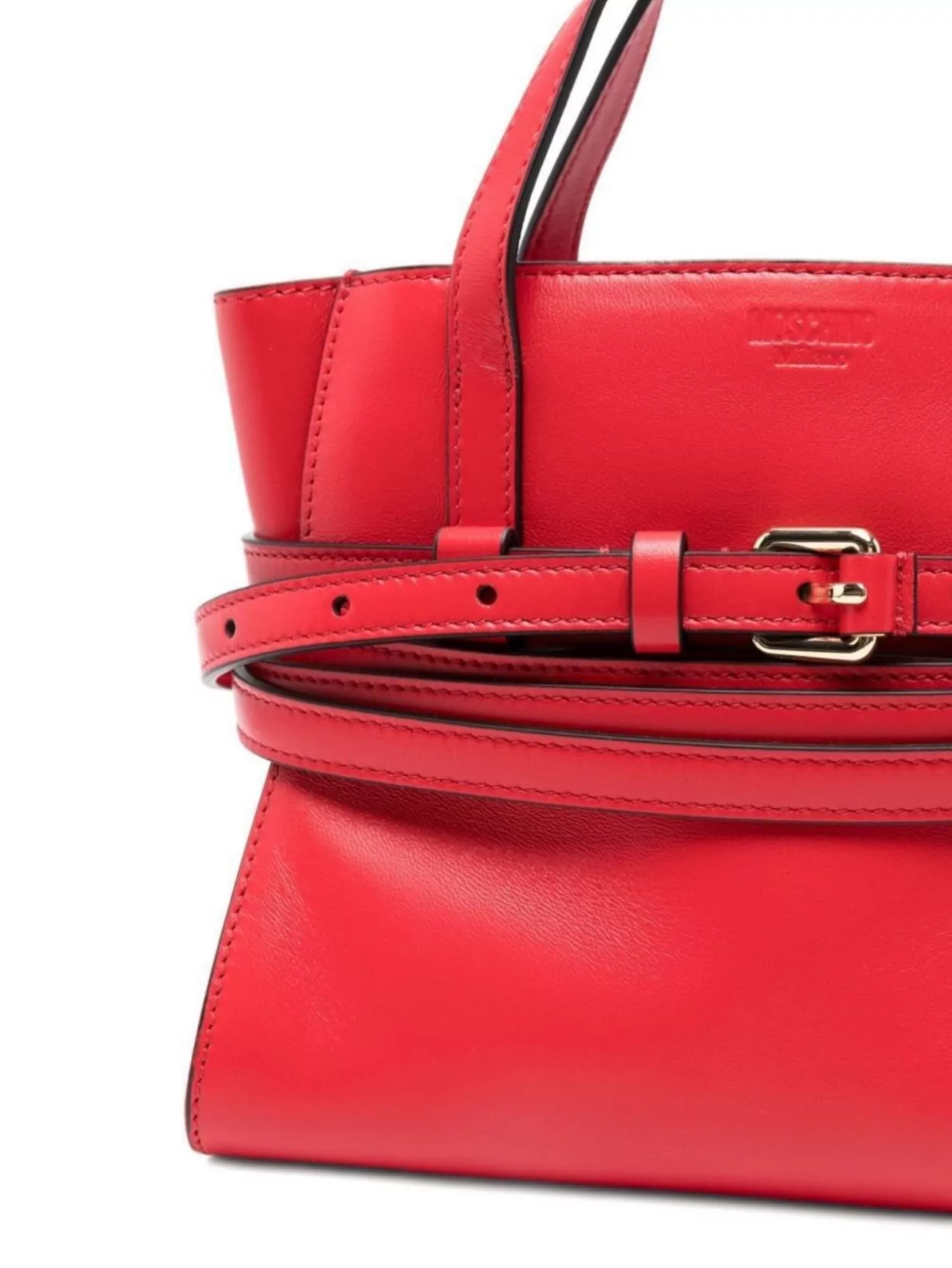 Moschino Double Belt Shoulder Bag With Top Handles