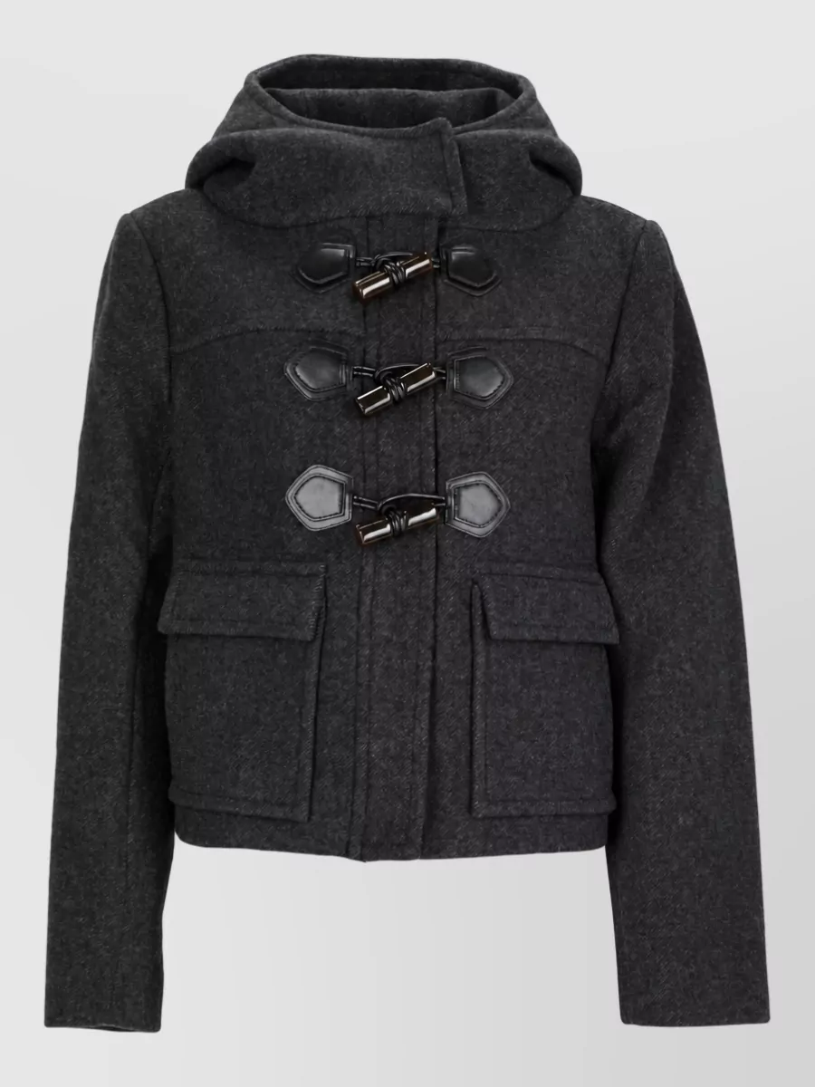 Ganni cashmere wool single-breasted coat