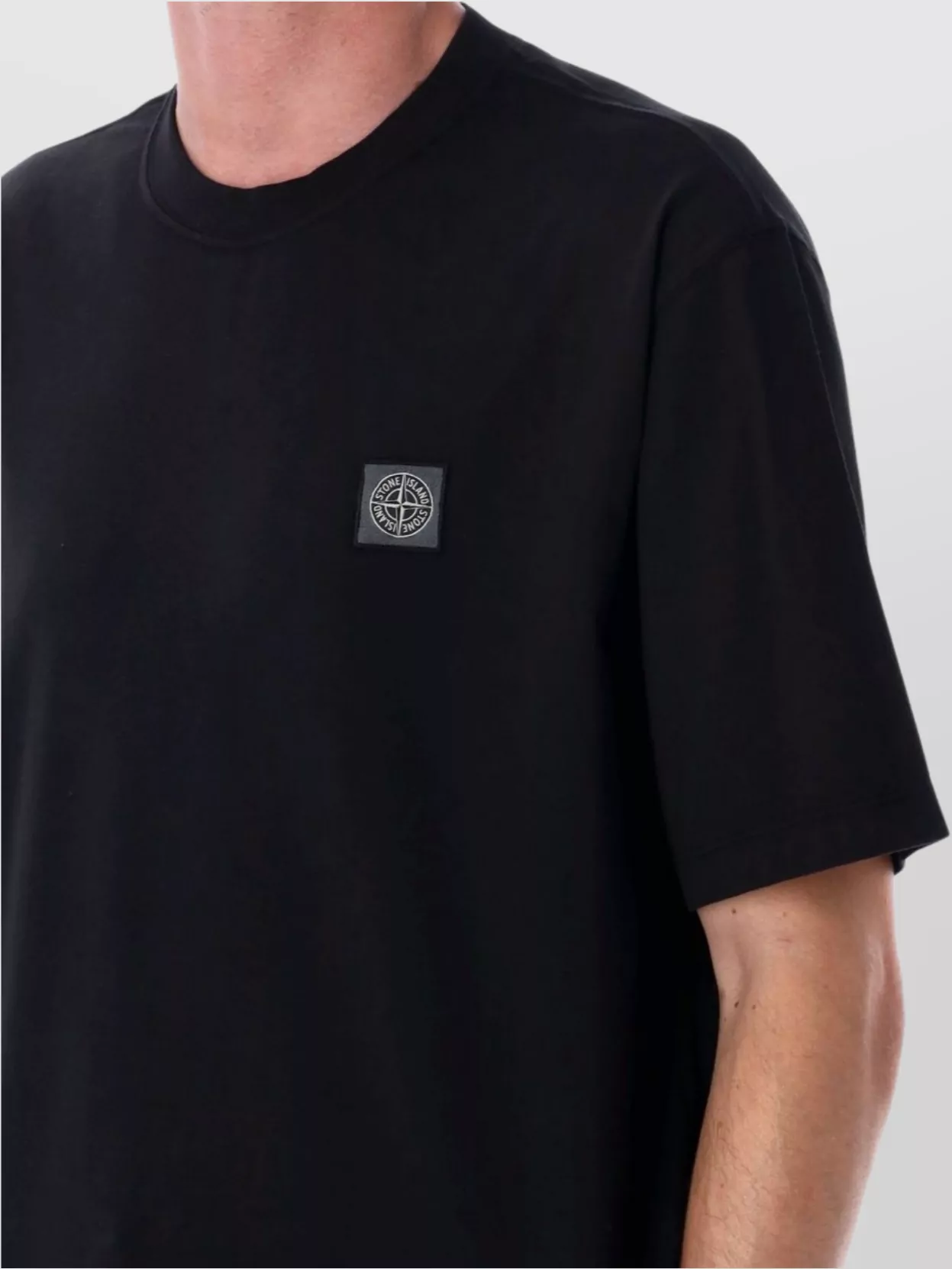 Stone Island Patch On Crew Neck T-Shirt
