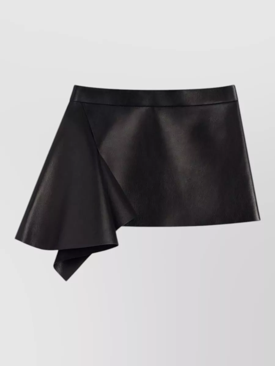 Givenchy leather asymmetric ruffled mini skirt