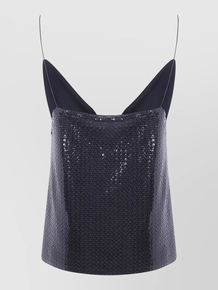 Alberta Ferretti Sequined Jersey Top