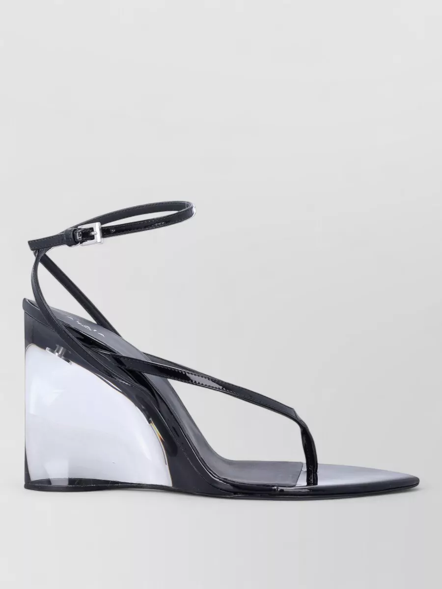Alaïa Leather Wedge Thong Sandals