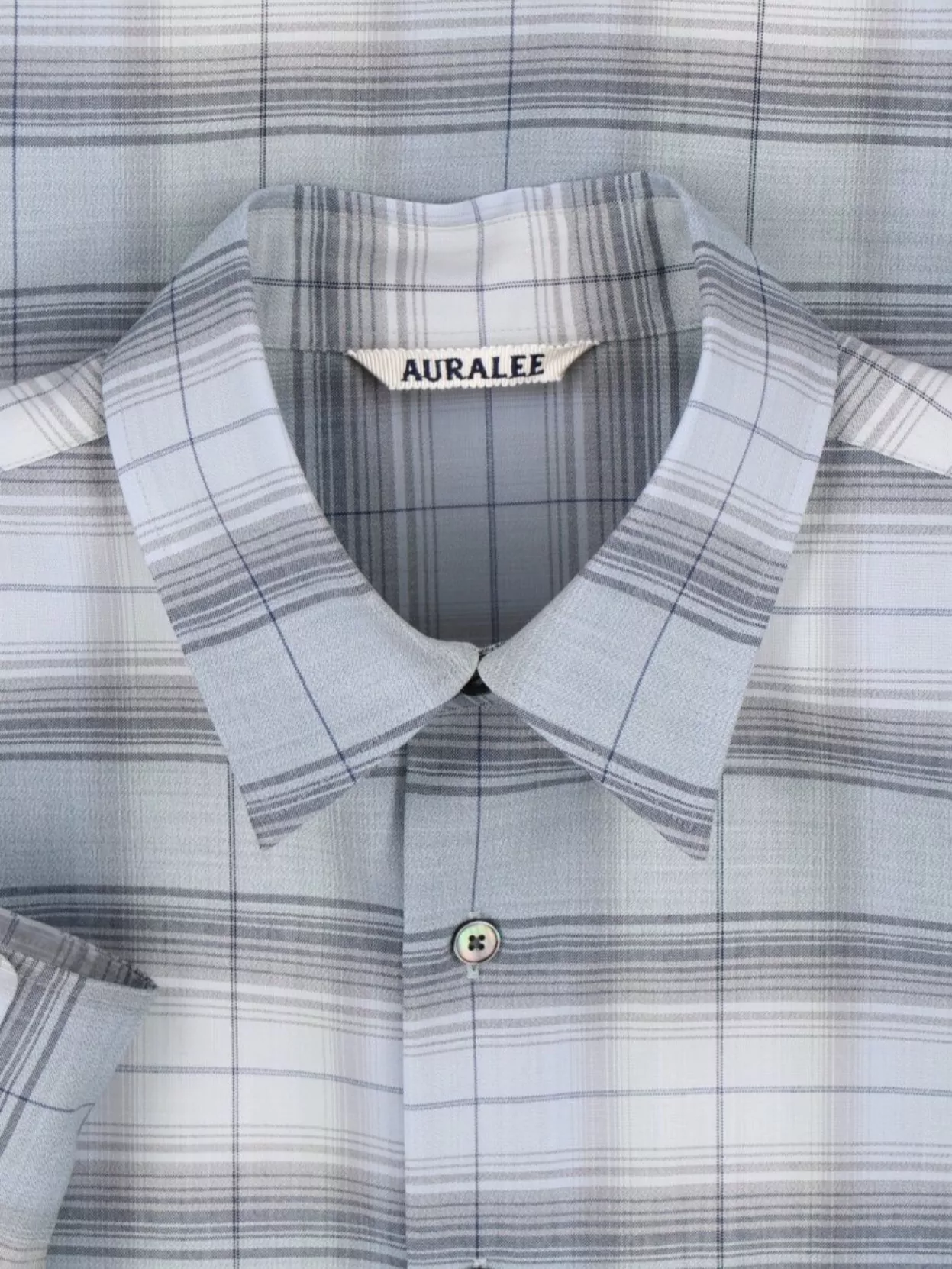 Auralee Plaid Button-Down Collared Shirt
