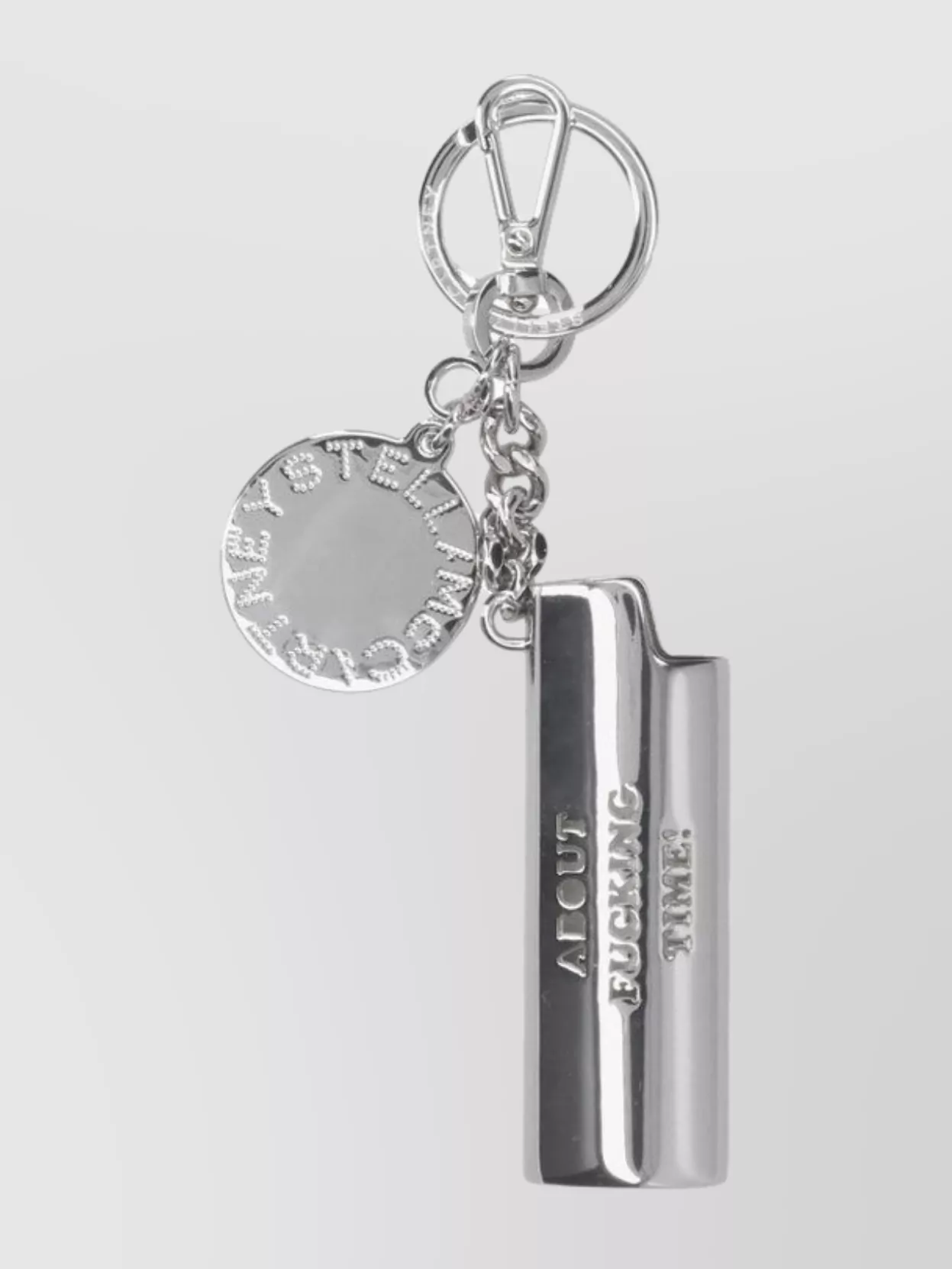 Stella Mccartney Round Charm Key Holder With Engraved Detail