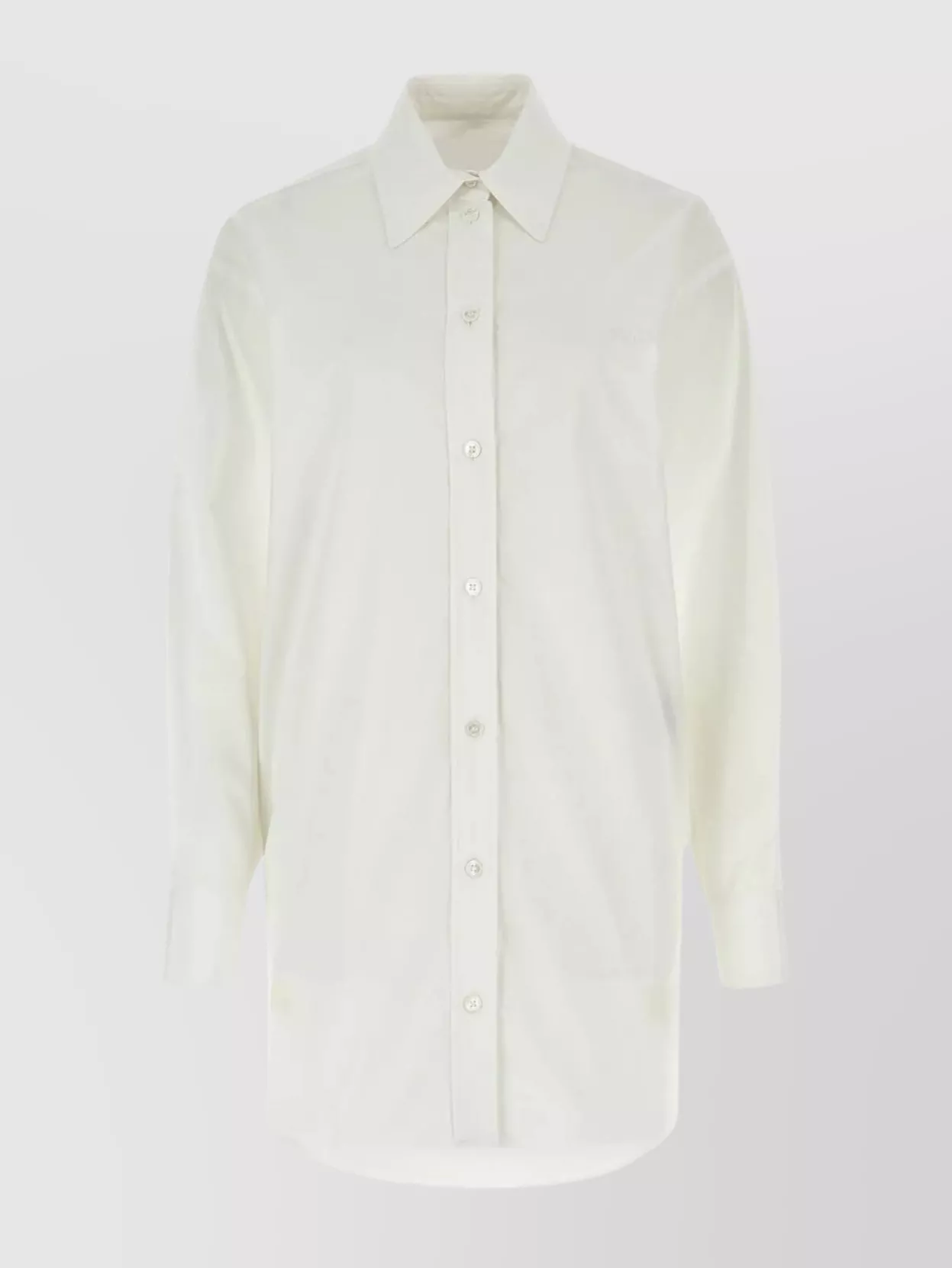 Shop Isabel Marant Poplin Shirt With Curved Hem And Angle Cuffs