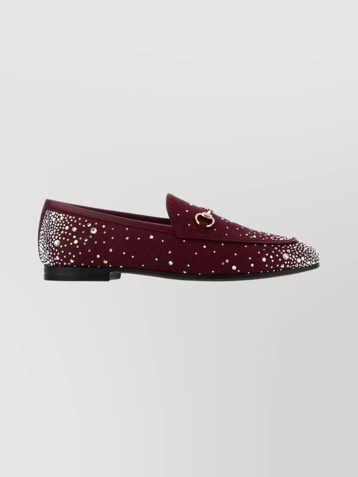 Gucci Jordaan Loafers With Gg Fabric And Hardware In Red