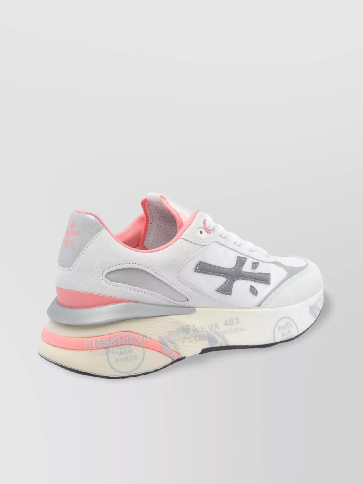 Premiata Low Top Leather Sneakers With Contrast Sole