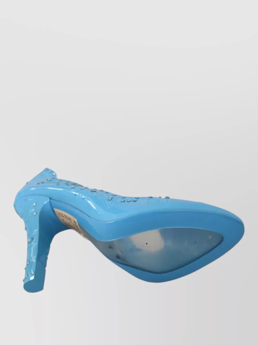 Dolce&Gabbana Leather Floral Crystal-Embellished Pumps