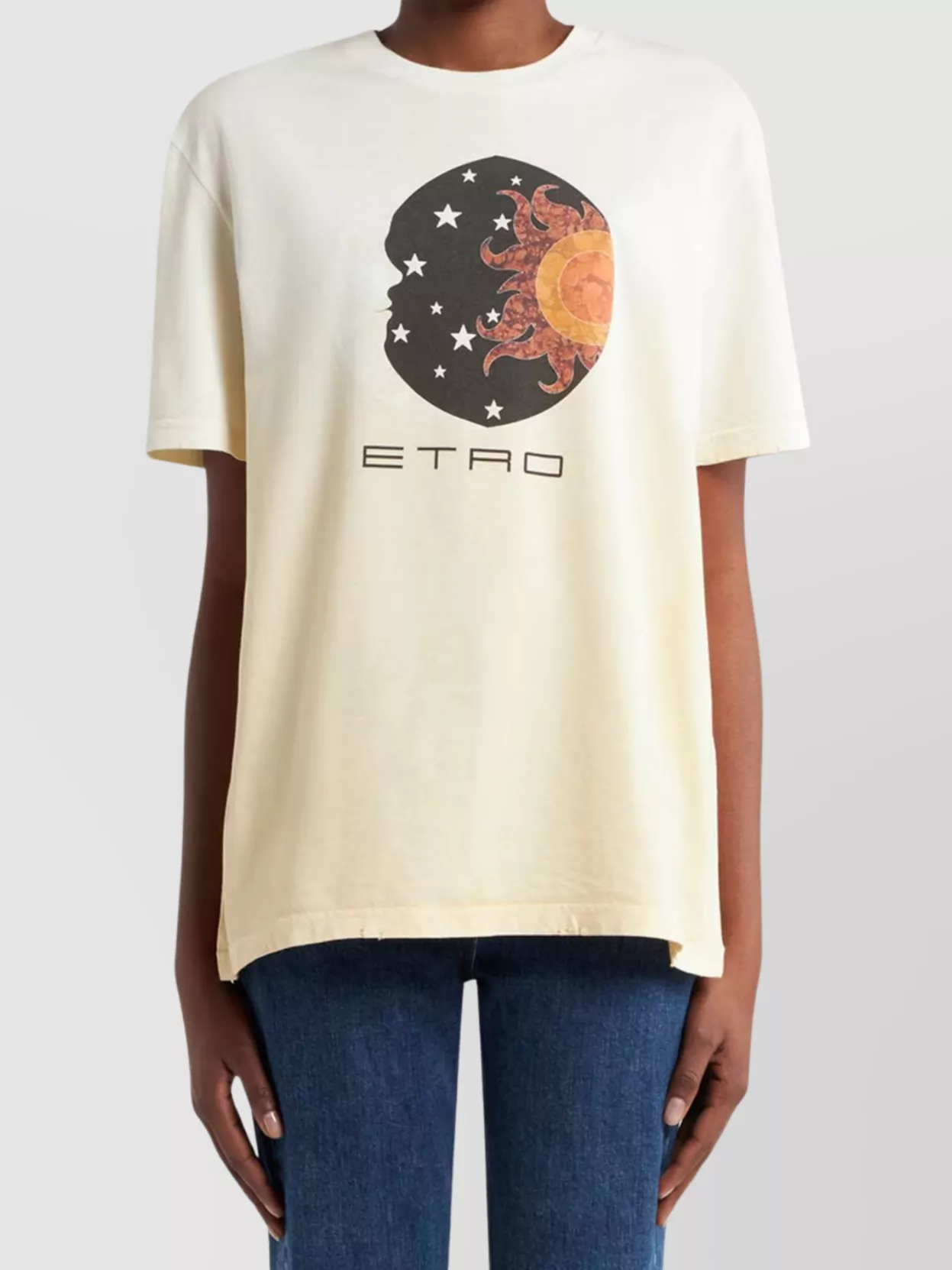 Etro Graphic Print Short Sleeve Crew Neck Top In Pink