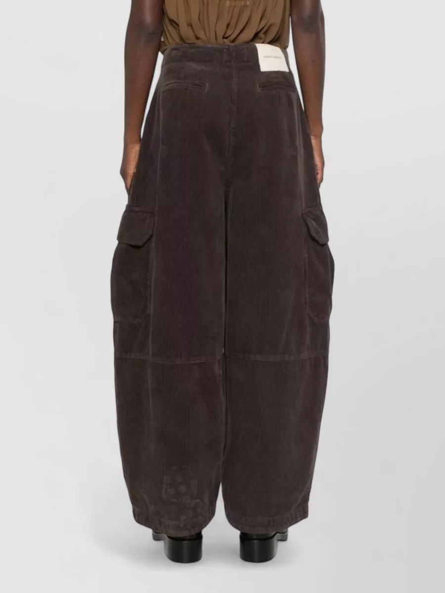 Front Street Corduroy Wide-Leg Cargo Trousers