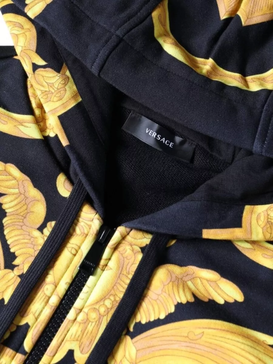 Versace Cotton Printed Hooded Jacket