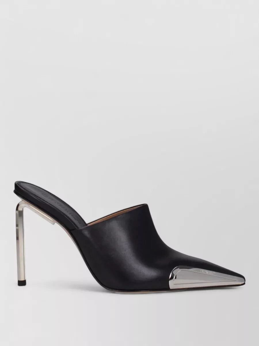 Off-White Leather High Heel Mules