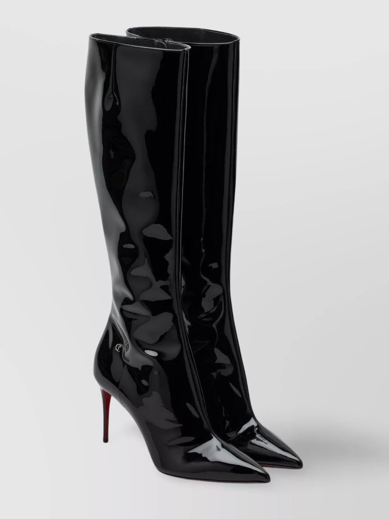 Christian Louboutin Shiny Knee-length Stiletto Heel Boots