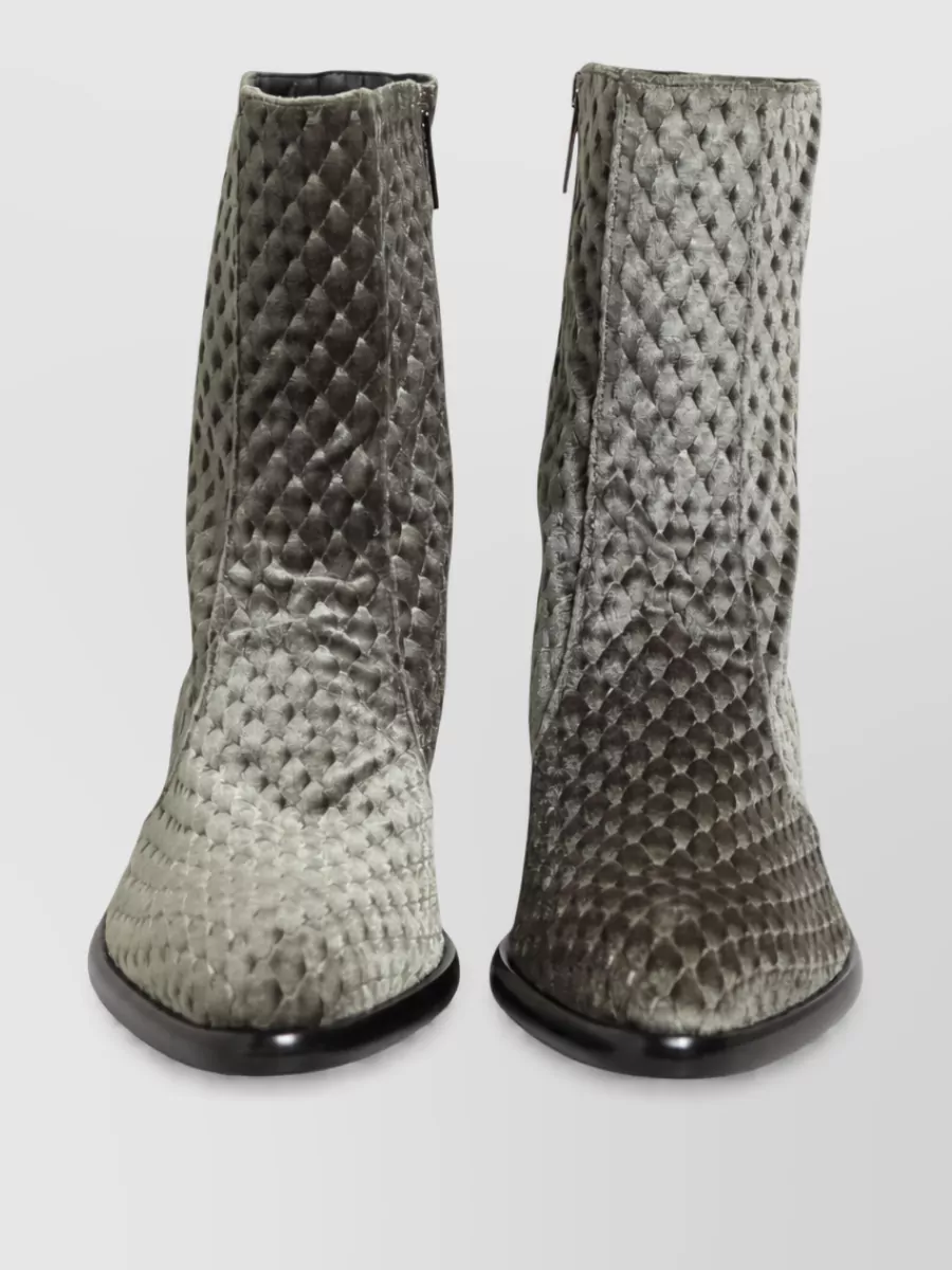 Dolce&Gabbana velvet quilted mid calf boots
