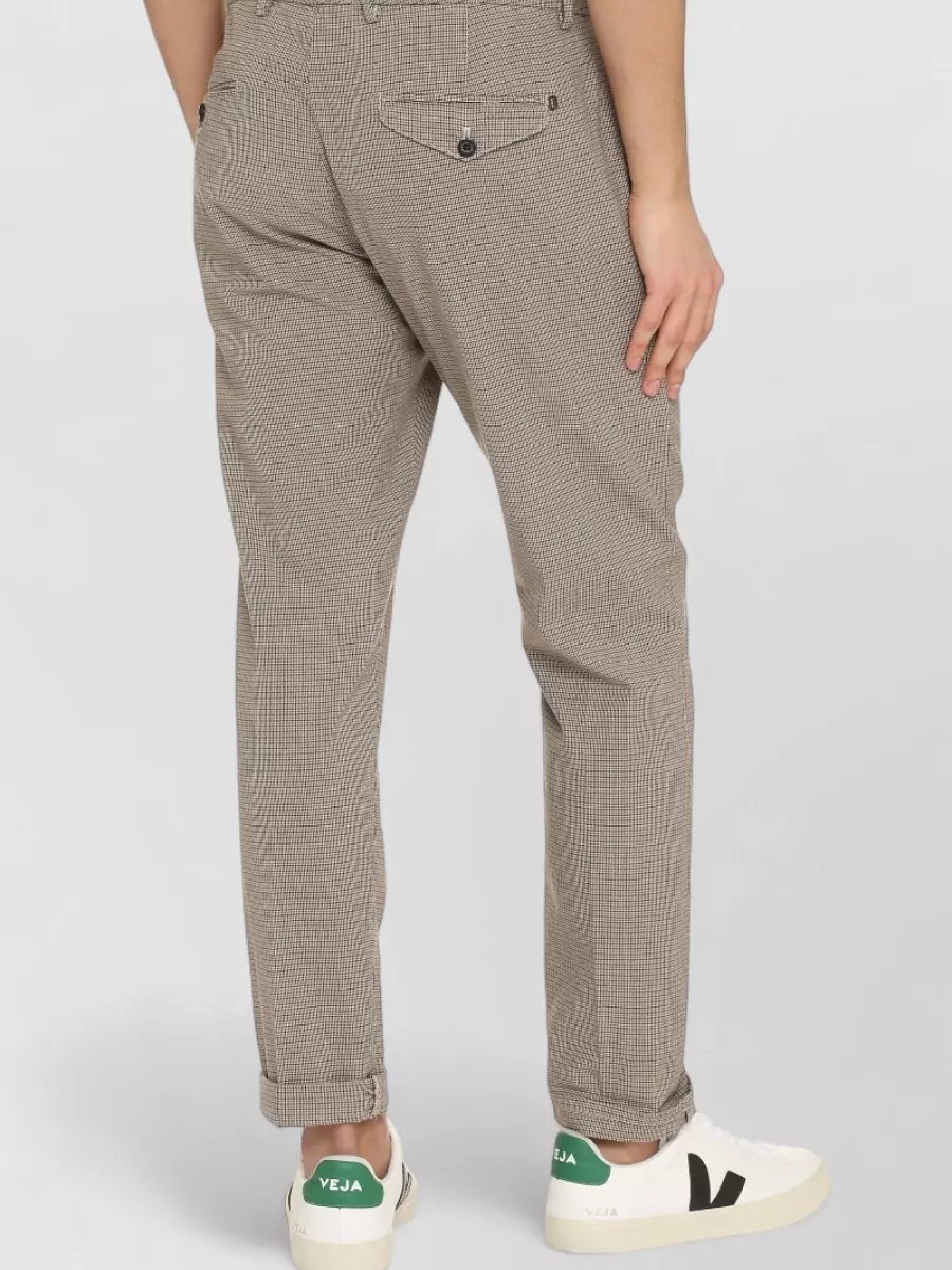 Dondup Joe Prince Wales Checked Cuffed Trousers
