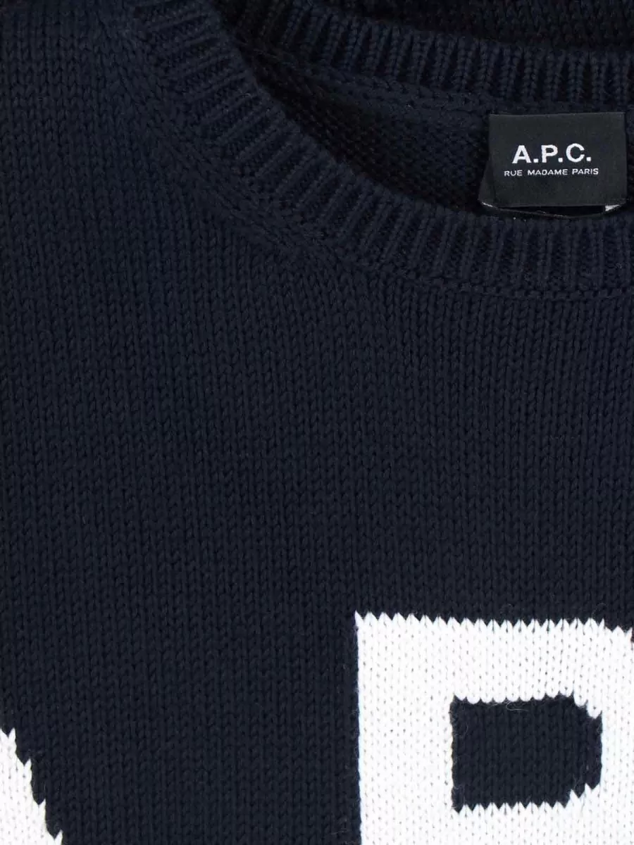 A.p.c. Crew Neck Sweater Ribbed Cuffs Hem