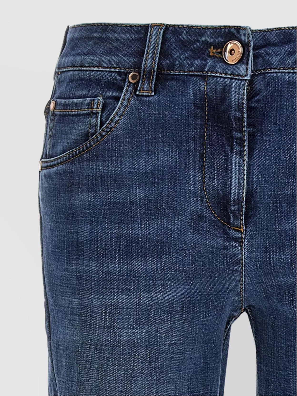 Brunello Cucinelli Faded Jeans Five-Pocket Contrast Stitching