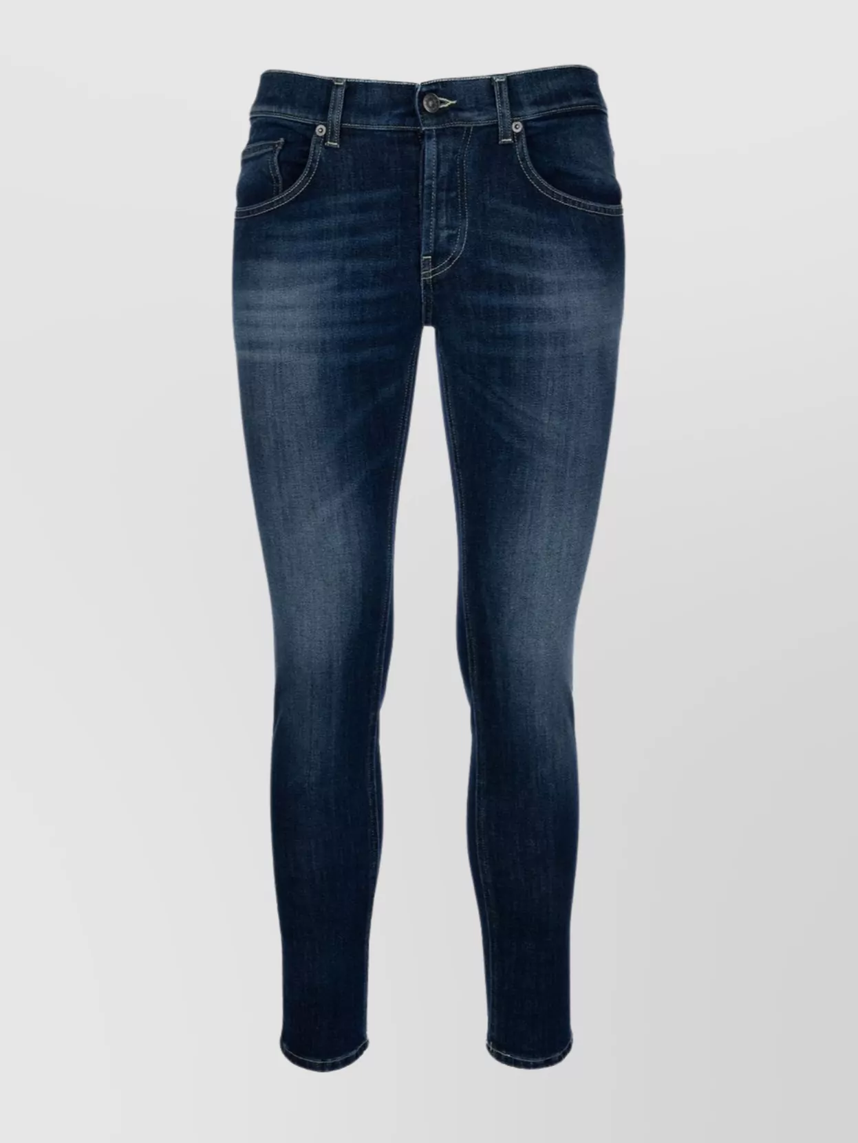 Dondup Denim Trousers With Belt Loops And Contrast Stitching
