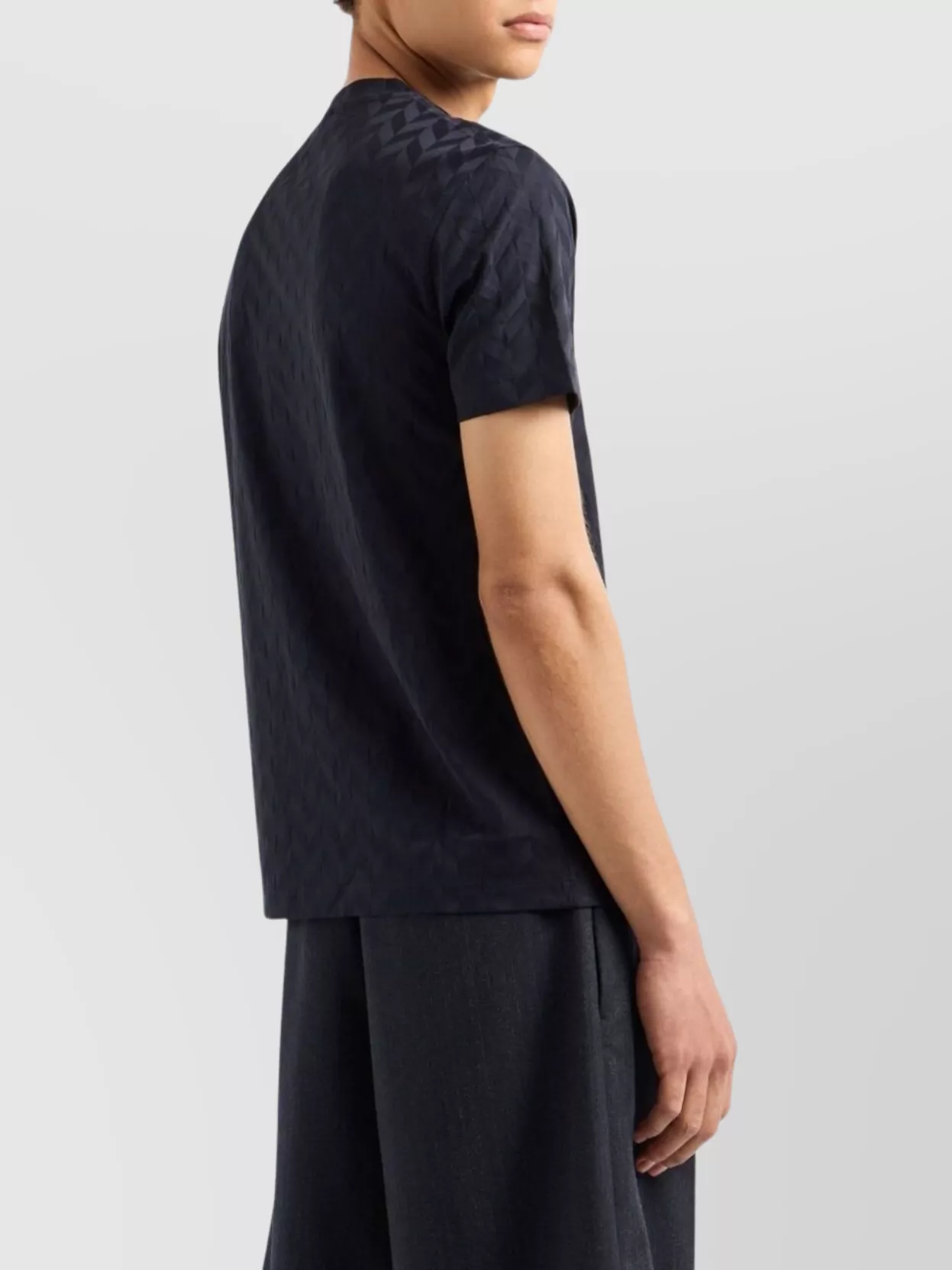Emporio Armani Cotton Chevron Crew Neck T-Shirt