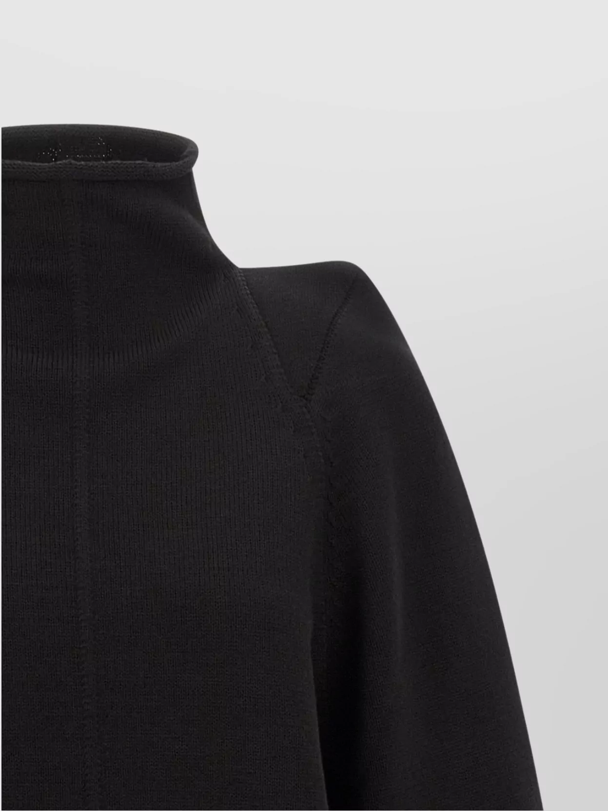 Rick Owens High Neck Long Sleeve Knit Sweater