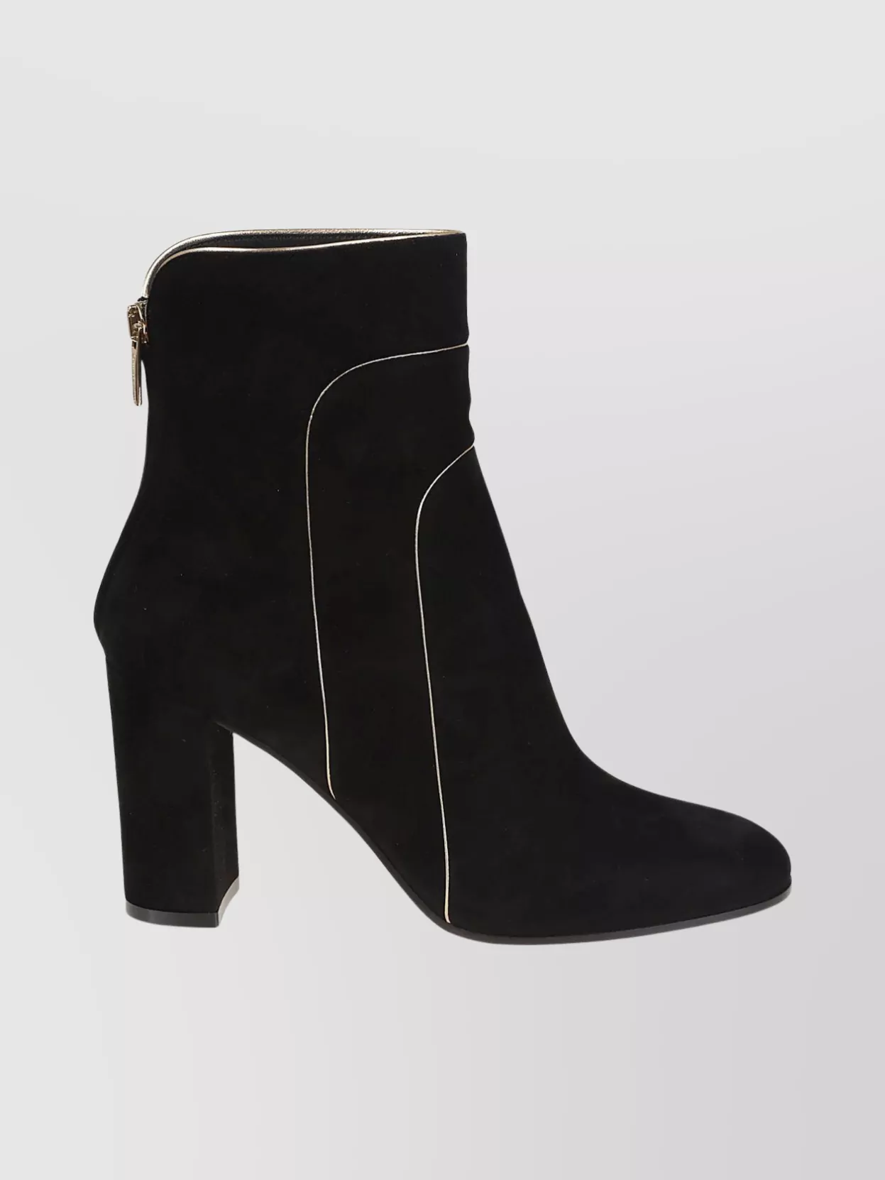 Gianvito Rossi Suede Ankle Boots Metallic Trim