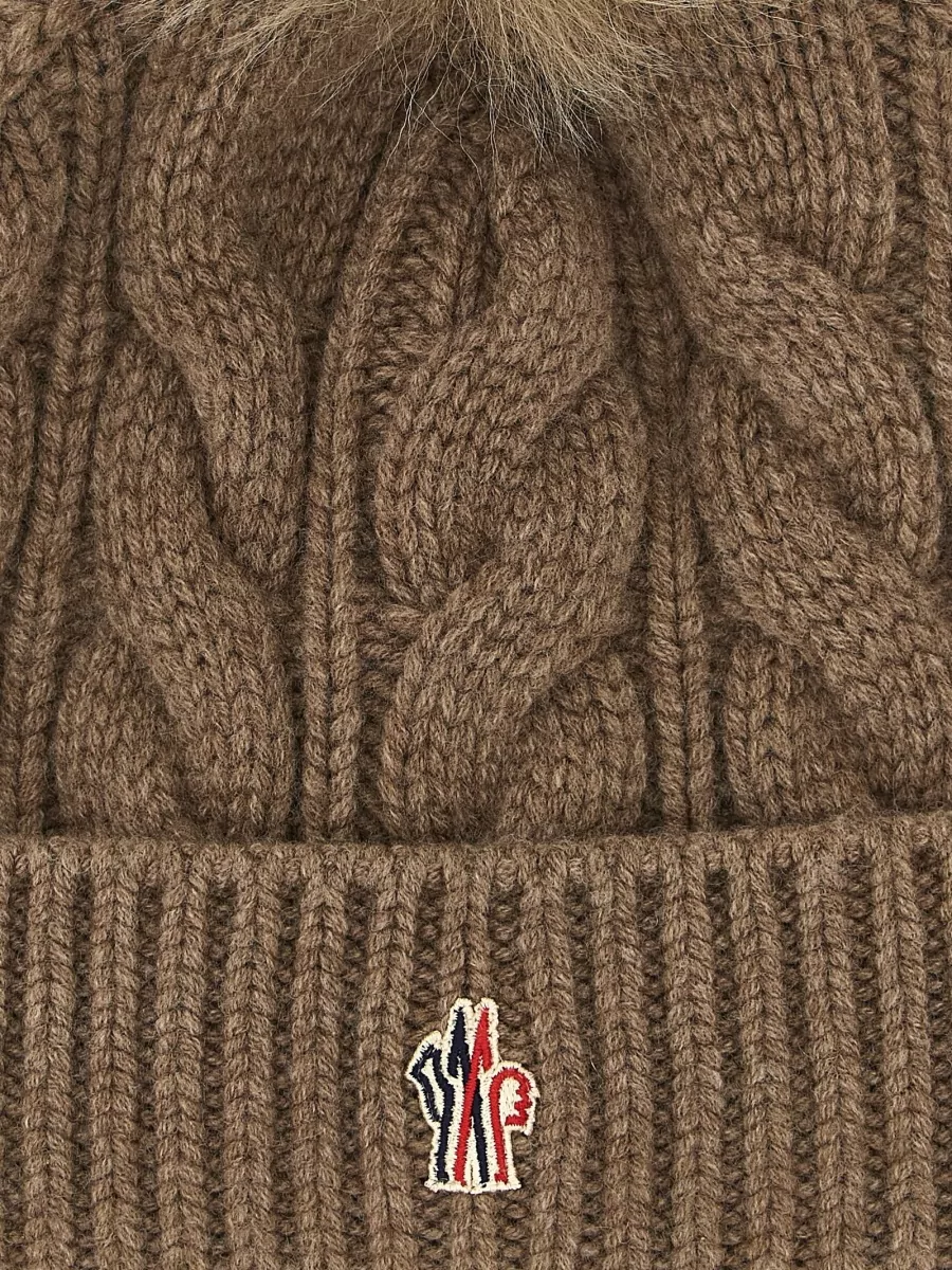 Moncler Grenoble Cashmere Wool Cable-Knit Pom-Pom Beanie