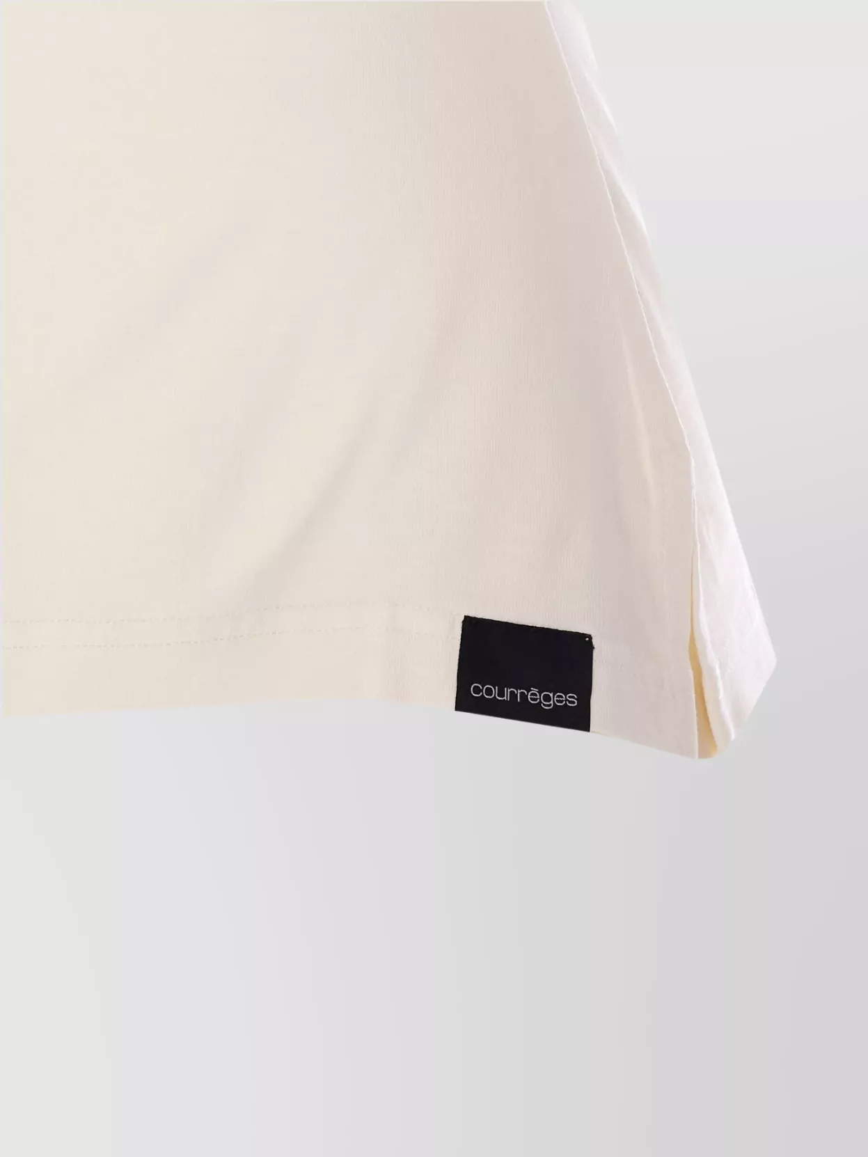 Shop Courrèges Crewneck Embroidered Logo Fitted T-shirt