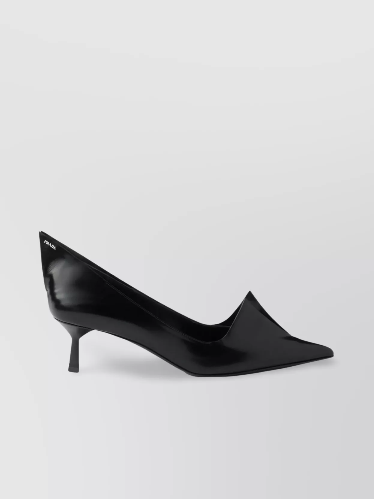 Prada Brushed Leather Kitten Heel Pumps In Red