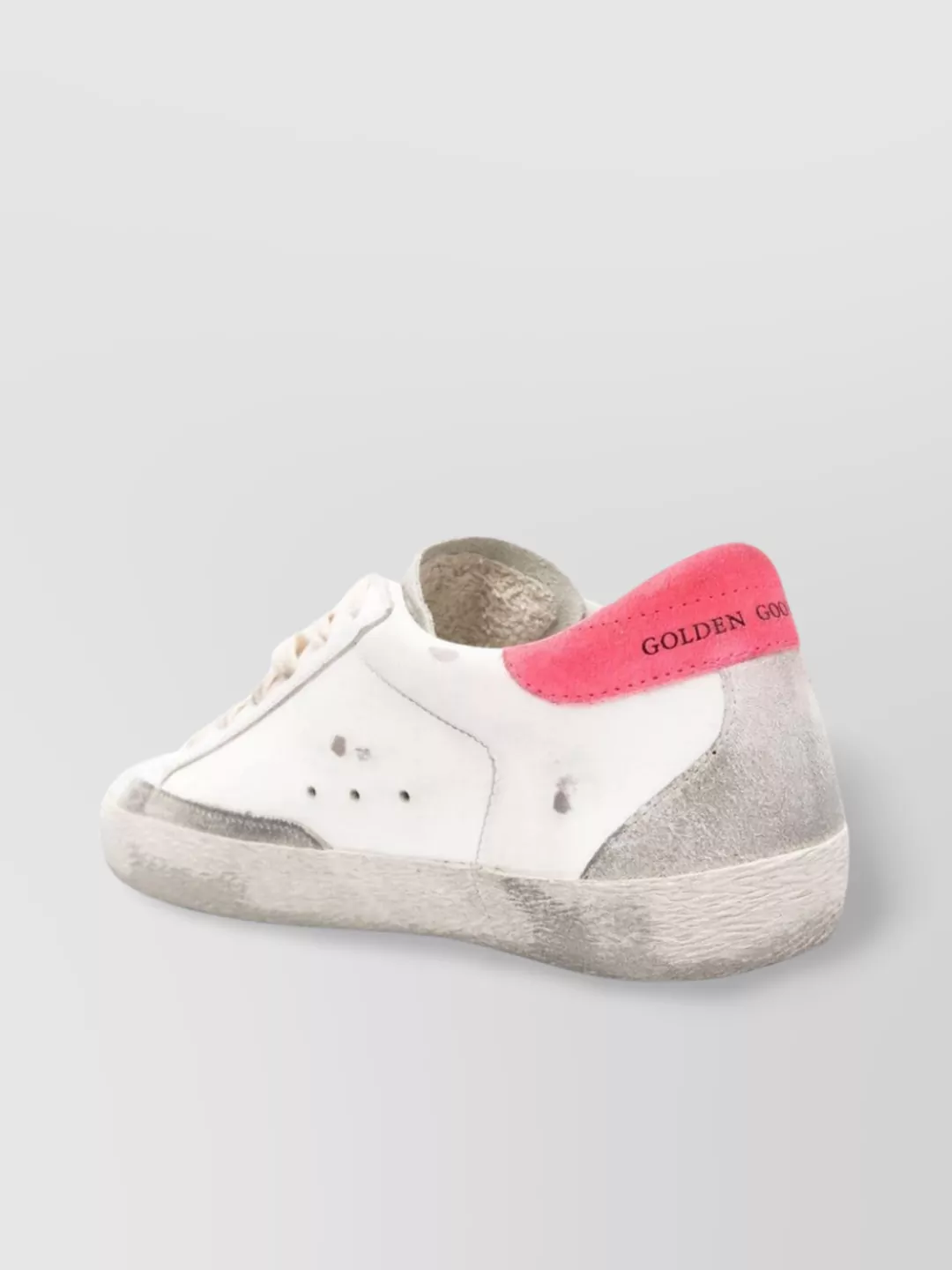 Shop Golden Goose Leather Sneakers With Distressed Finish And Suede Accents