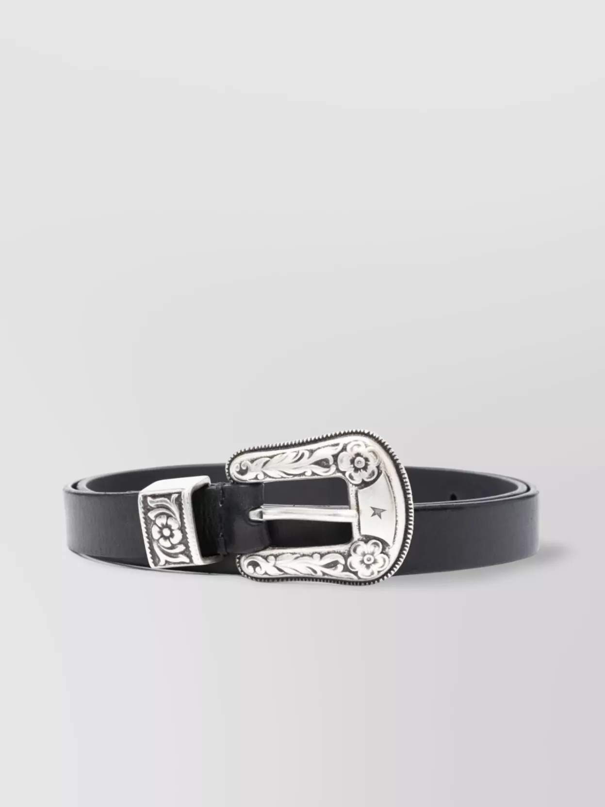 Golden Goose Db Washed Leather Belt Black In Black