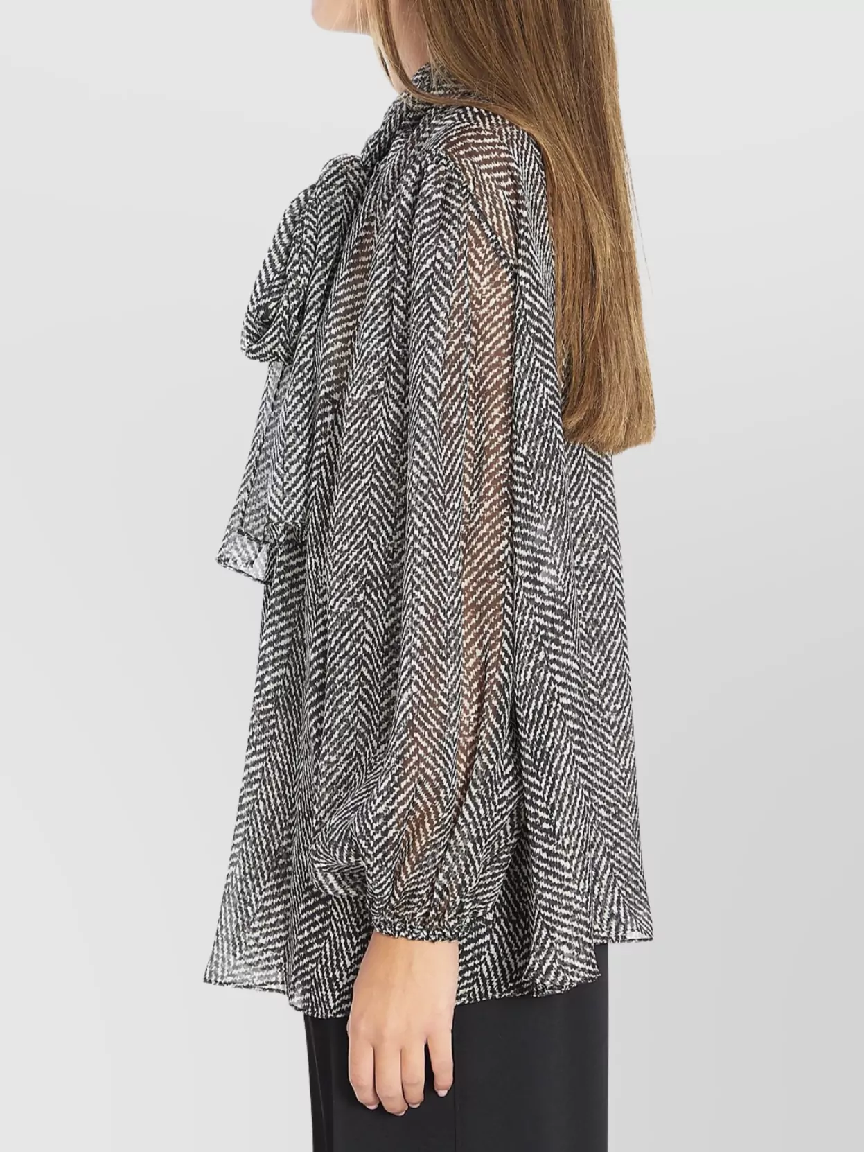 Dolce&Gabbana Chevron Silk Chiffon Blouse