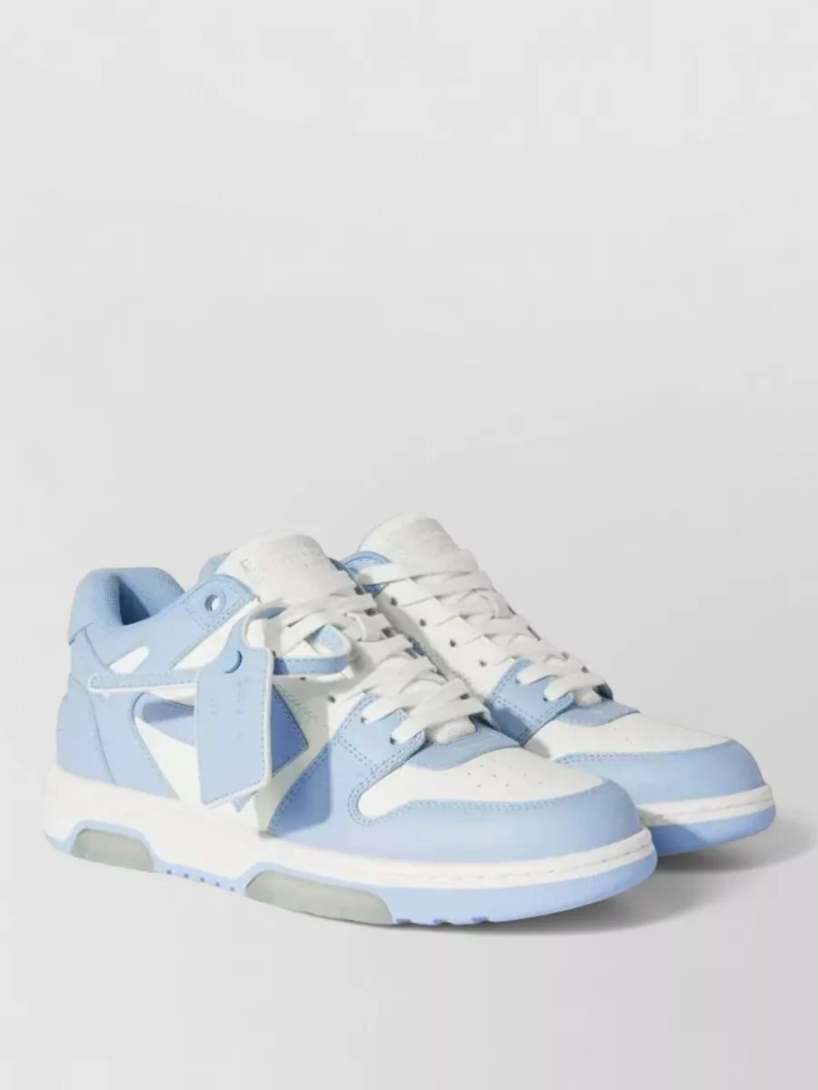 Off-White leather paneled low-top sneakers
