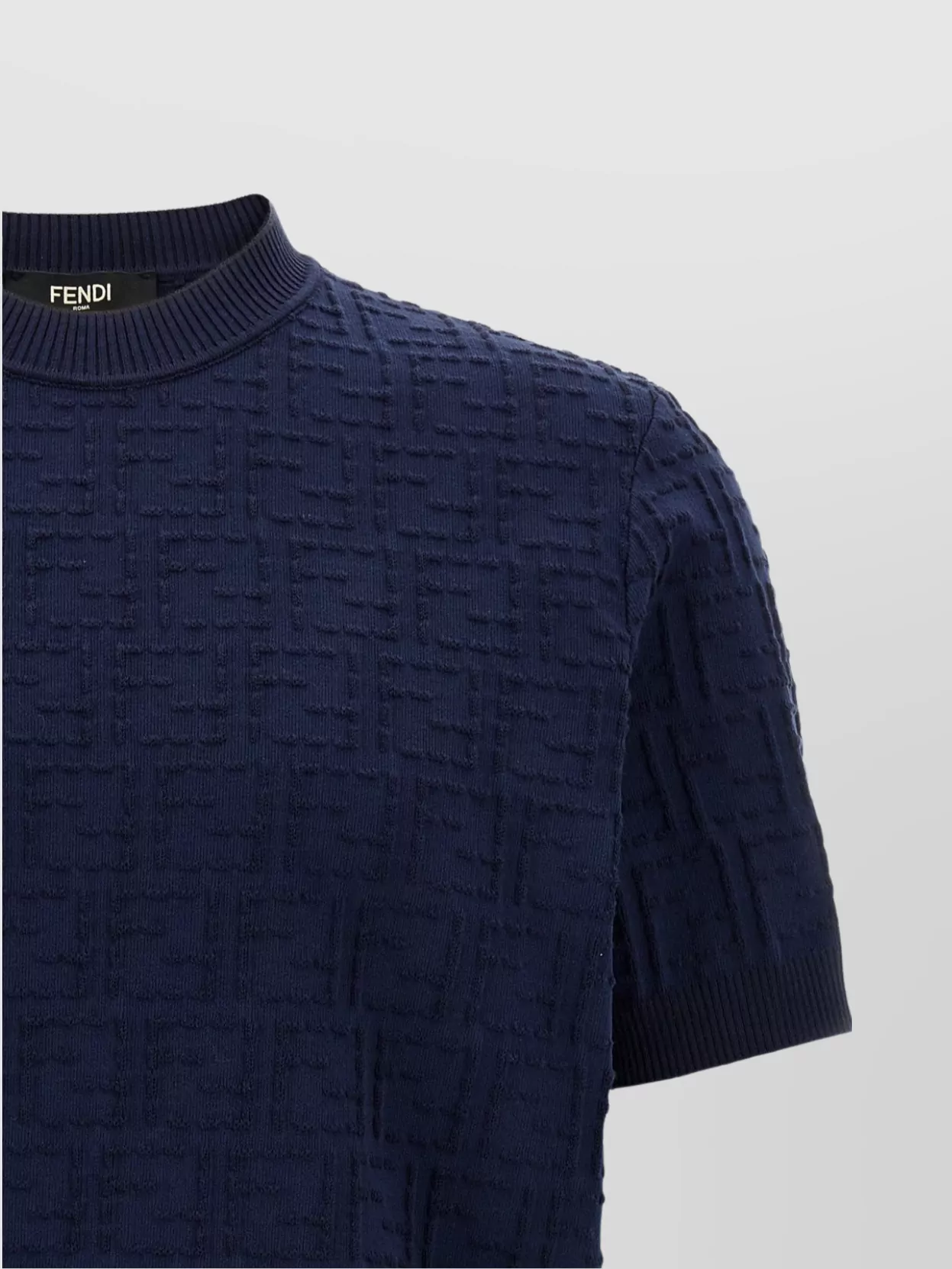 Fendi 'Selleria' Short Sleeves Textured Sweater