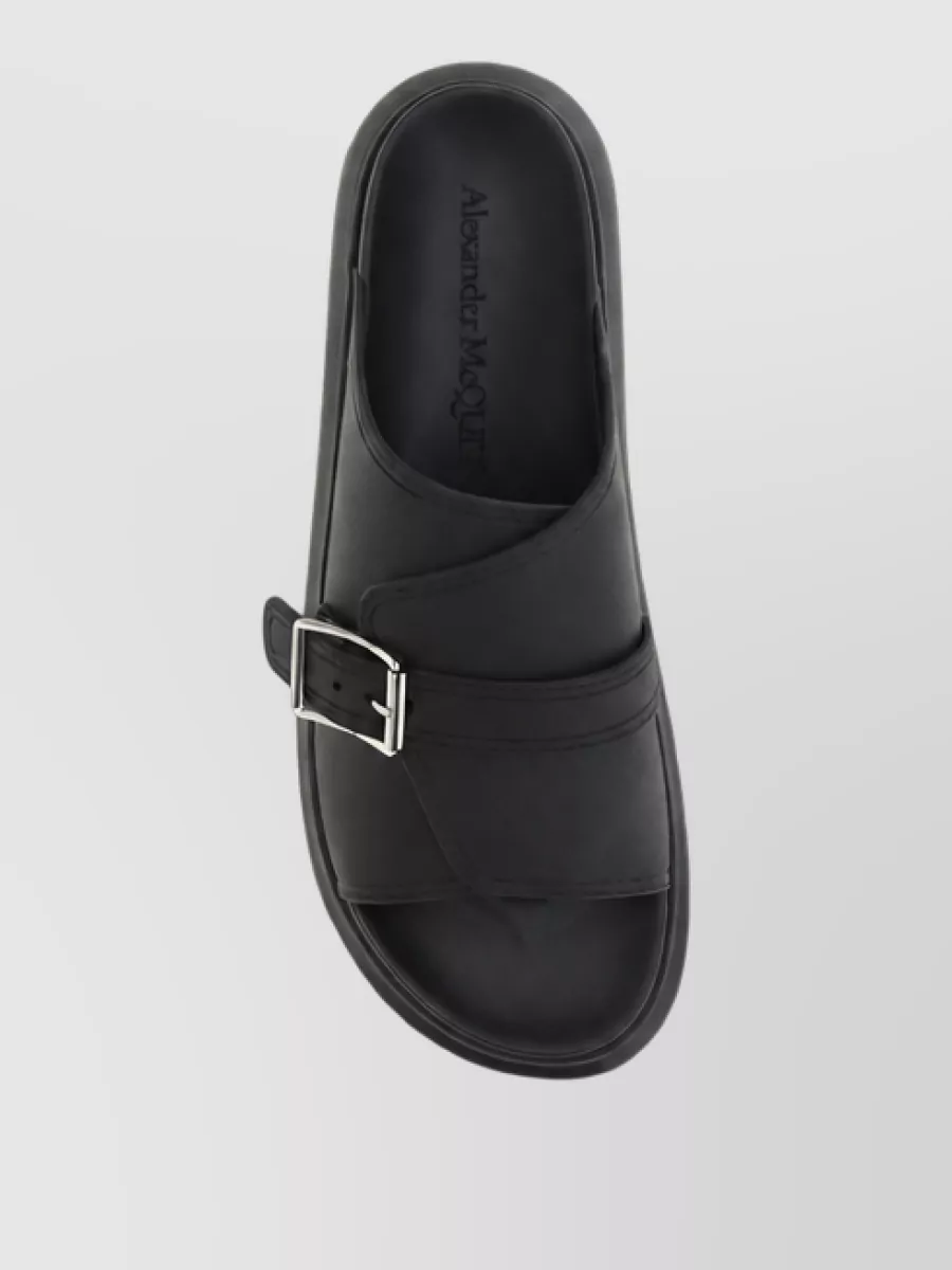 Alexander Mcqueen Leather Platform Slides