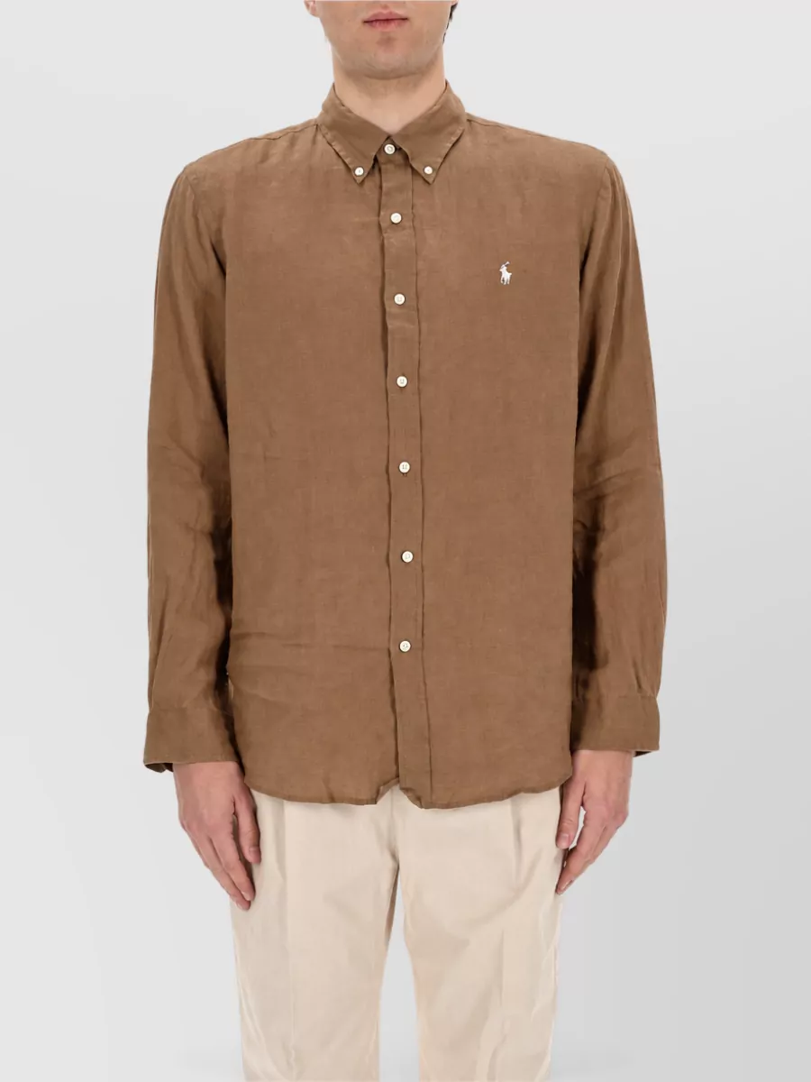 Polo Ralph Lauren Logo Shirt Button Down Collar Long Sleeves