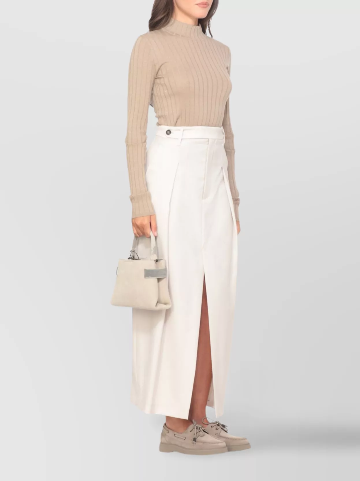 Brunello Cucinelli Cashmere Blend Glitter Crewneck Sweater In Brown