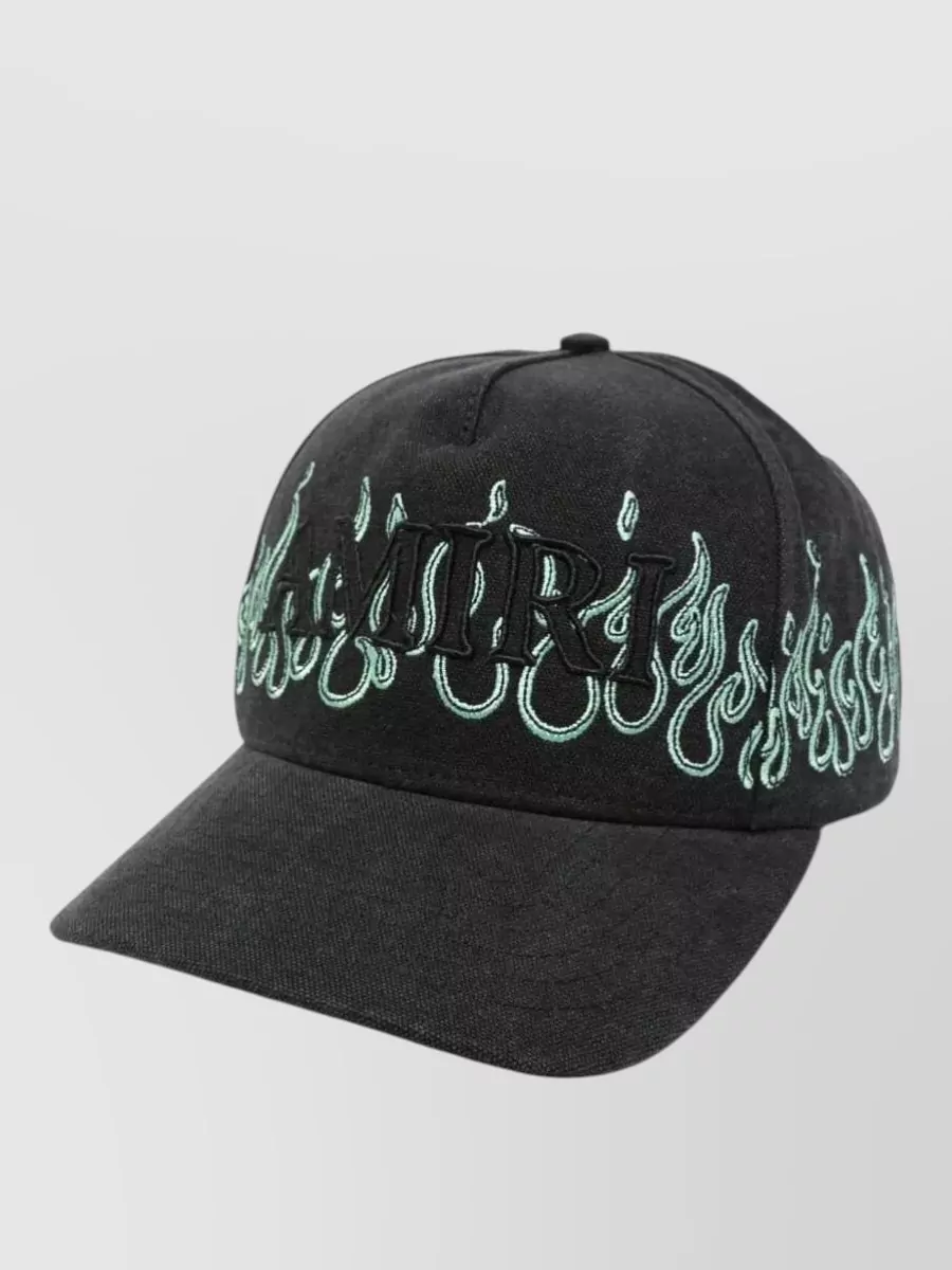 Amiri flame embroidered baseball cap