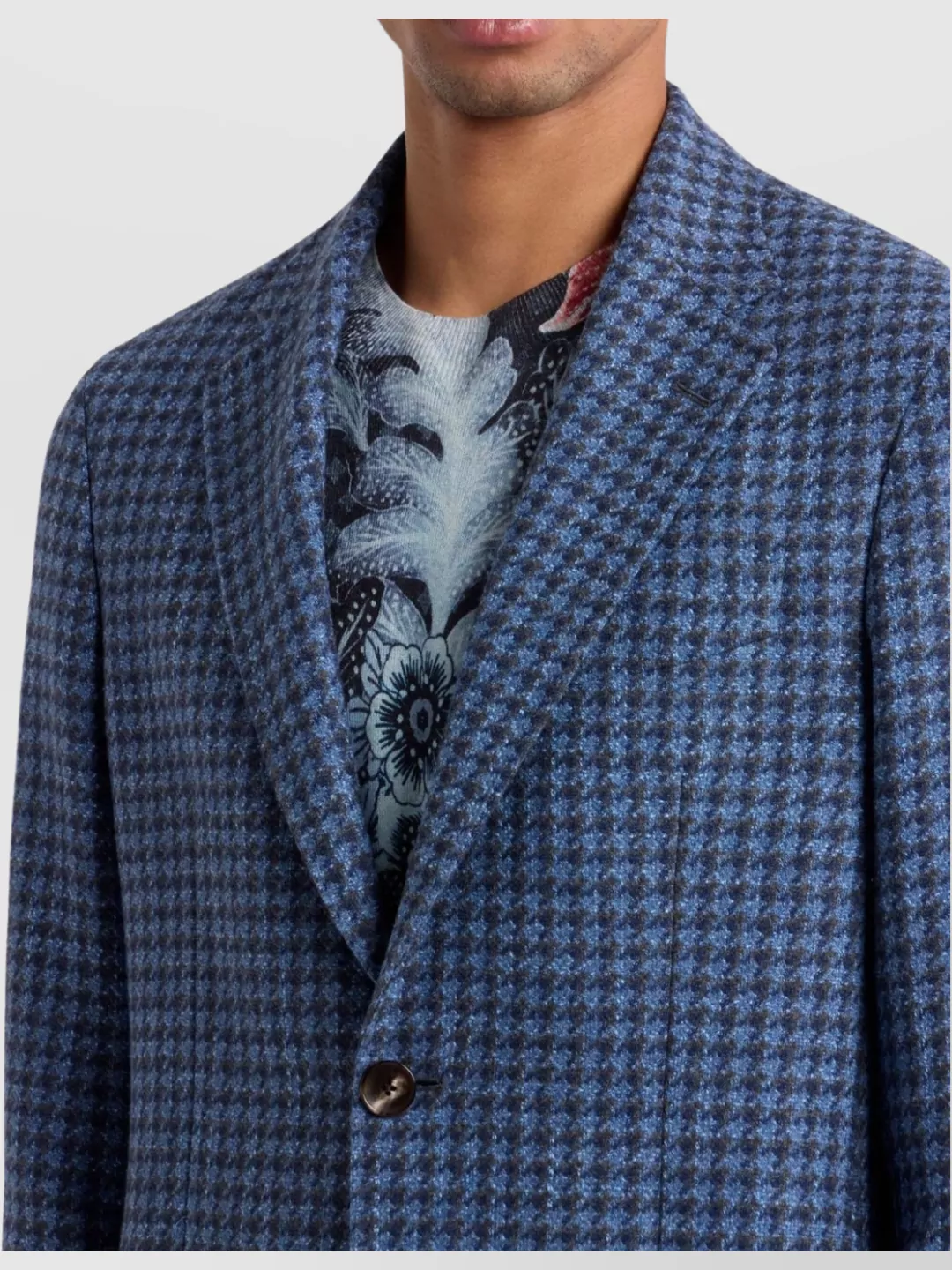 Etro Houndstooth Lapel Jacket Front Pockets