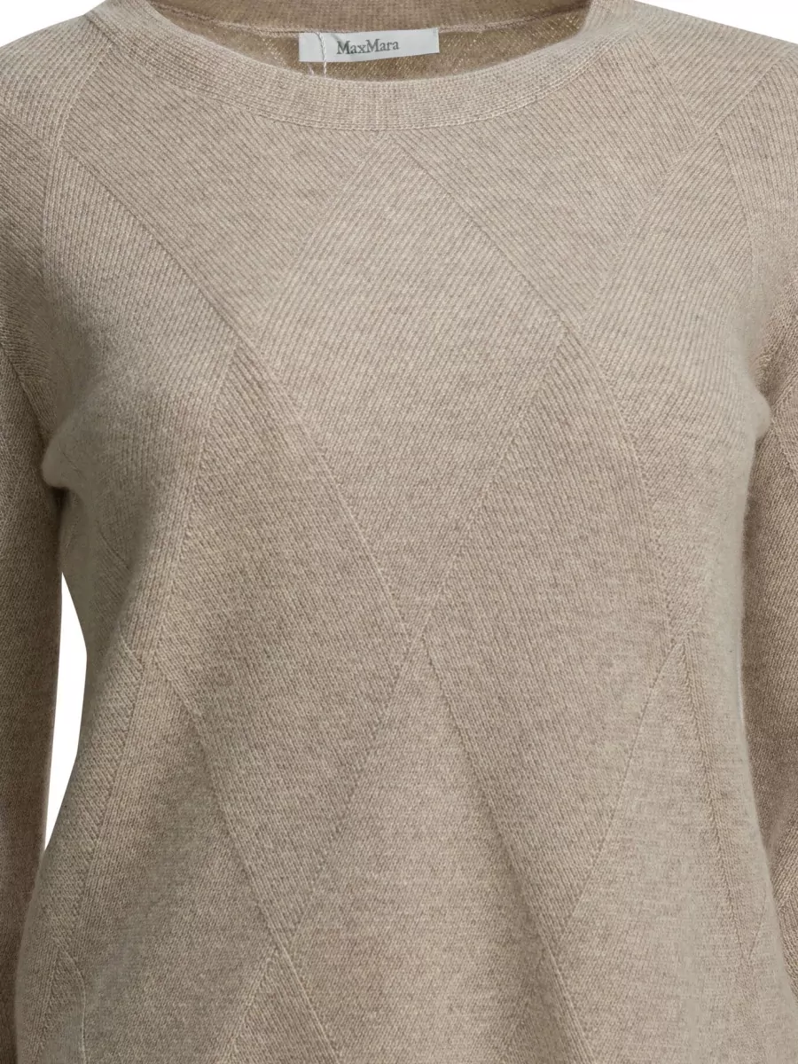 Max Mara Cashmere Crewneck Sweater Long Sleeves Pattern
